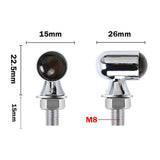 2PCS Motorcycle Turn Signal Mini Blinker Light Indicator Amber Chrome – product image 3