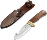 Mossy Oak 9.5 Inch Full-Tang Gut Hook Hunting Knife with Leather Sheath MO19003A