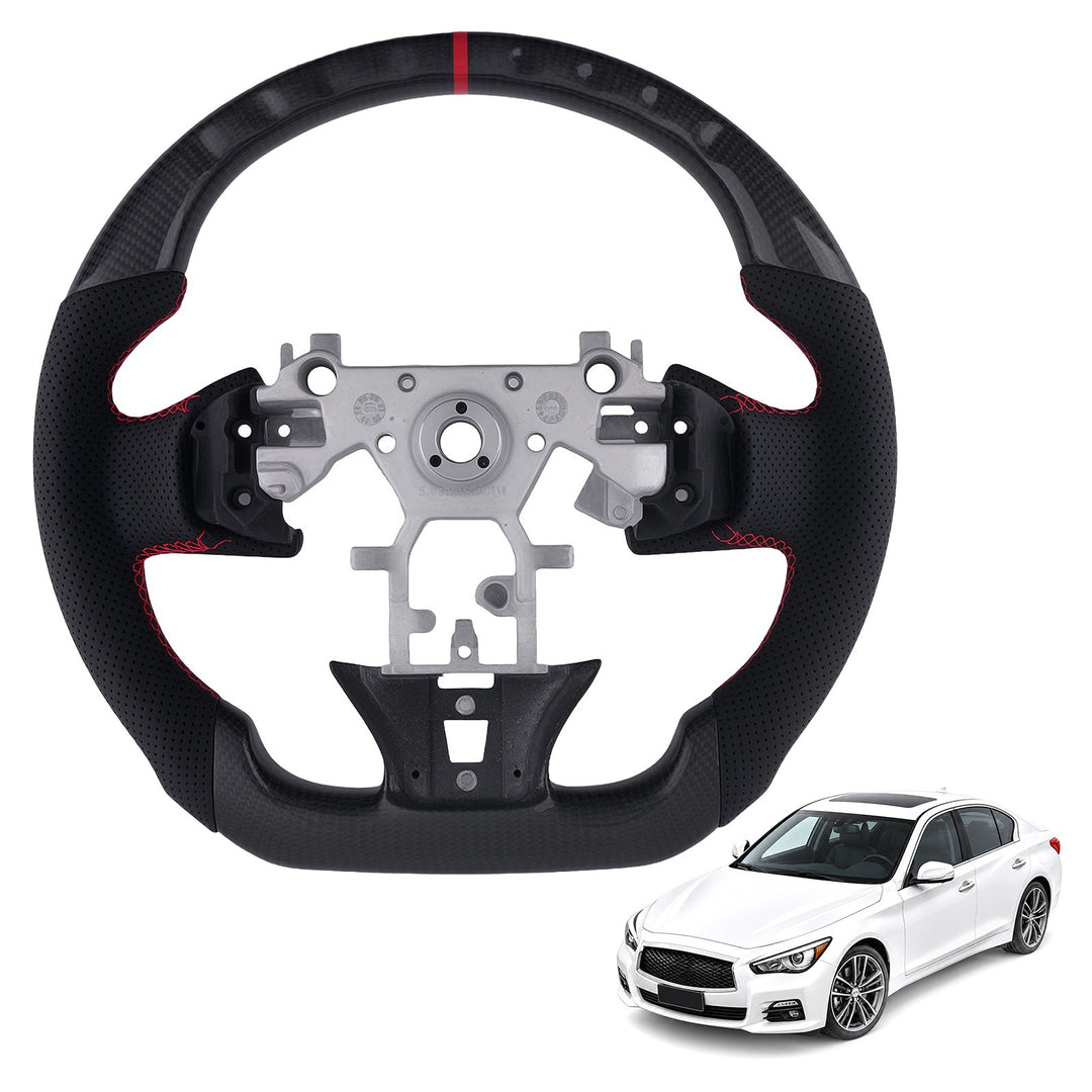 Carbon Fiber and Leather Steering Wheel for 2014-2018 Infiniti Q50