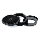 Oval Air Cleaner 12 x 2 inch with Washable Filter for 5-1/8 inch Carburetor Neck AIT18BK
