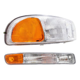 Headlights Set fits GMC Sierra Pickup Yukon & Yukon XL 4 Pc with Park Signal Lights 1224-0151C4 - product image