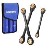 WORKPRO 3-Piece 4-in-1 Reversible Ratcheting Wrench Set, 8-19 mm