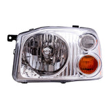 Headlight For 2001-2004 Frontier Chrome w/o Signal/Marker Bulbs Sockets Wiring 4221-0015LR - product image