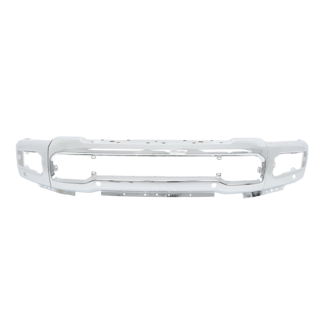 Chrome Split Front Bumper with Sensor Holes for 2023-2024 Ford F-250 F-350 Super Duty