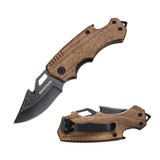 Swiss+Tech 6 in Folding Pocket Knife with Wood Handle