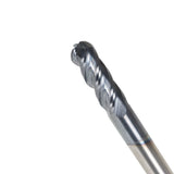 5-Piece 1/4 Inch Shank 4-Flute Ball Nose Carbide End Mill Set TiAlN Coated