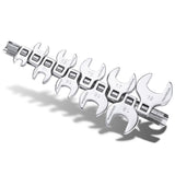 WORKPRO 10-Piece 3/8 Inch Drive Metric Crowfoot Wrench Set 10-19mm with Clip Rail