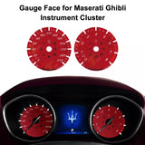 Gauge Face in Color Red for Maserati Quattroporte Ghibli Levante Instrument Cluster 2013-2020