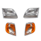 Brock Headlight and Park/Signal Light 4 PC Set For F-150 F-250 LD Expedition 3221-0022LR_3223-0028LR - product image