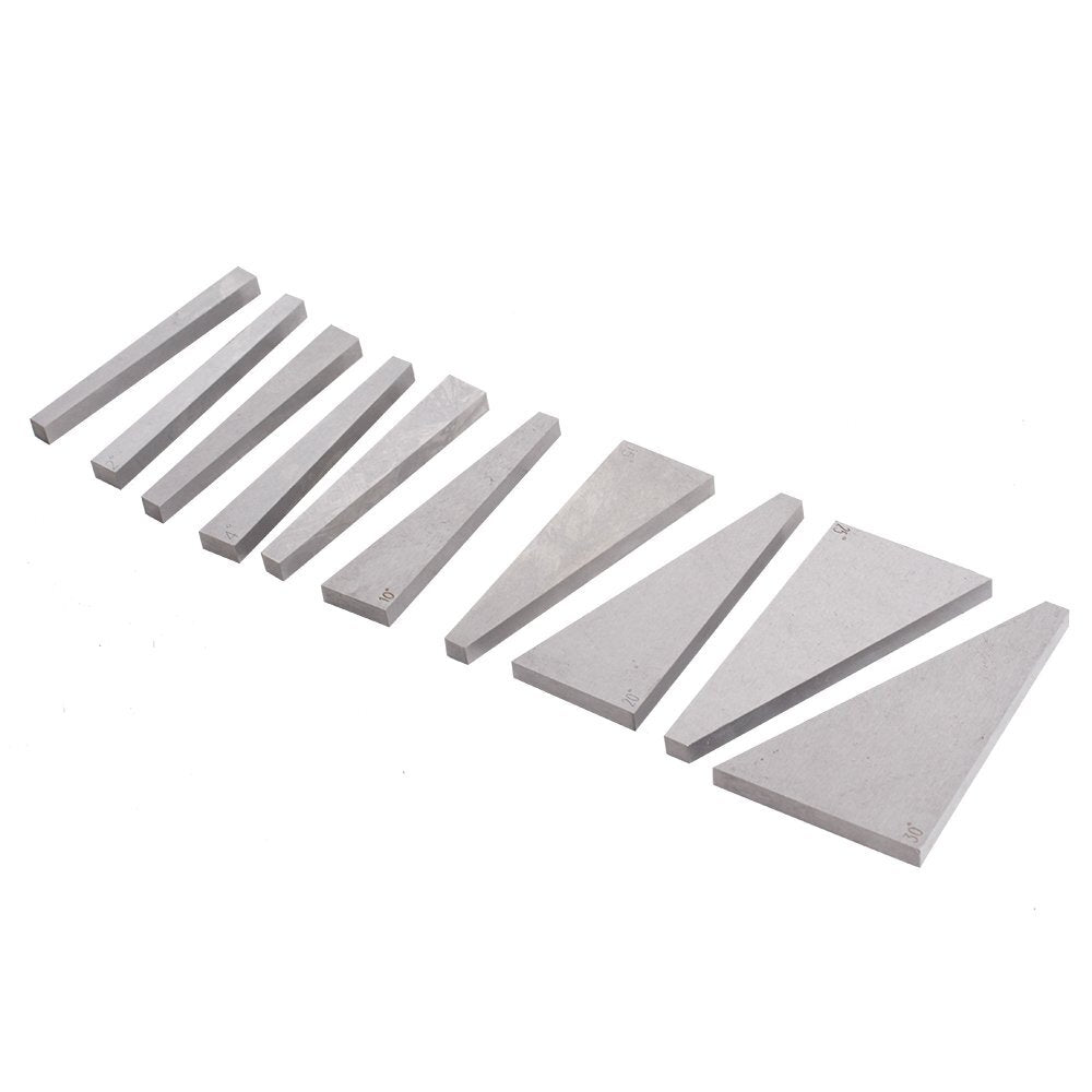 10 Piece Precision Angle Gauge Block Set 1 to 30 Degree Hardened Steel