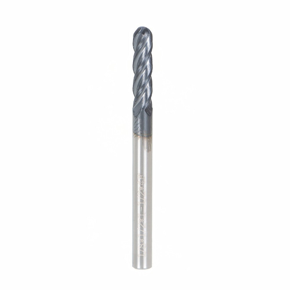 1/8 Inch 4 Flute Ball Nose Carbide End Mill 5 Pack 1-1/2 Inch OAL