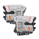 Chrome Amber Headlight Assembly Pair for 2015-2017 Ford F-150 FL3Z13008B – product image