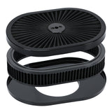 Oval Air Cleaner 12 x 2 inch with Washable Filter for 5-1/8 inch Carburetor Neck AIT18BK