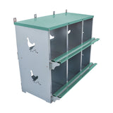 6 Compartment Metal Chicken Nesting Box Wall Mount for Hens