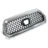 Front Upper Grille Chrome and Gray for 2016-2021 Toyota Tacoma