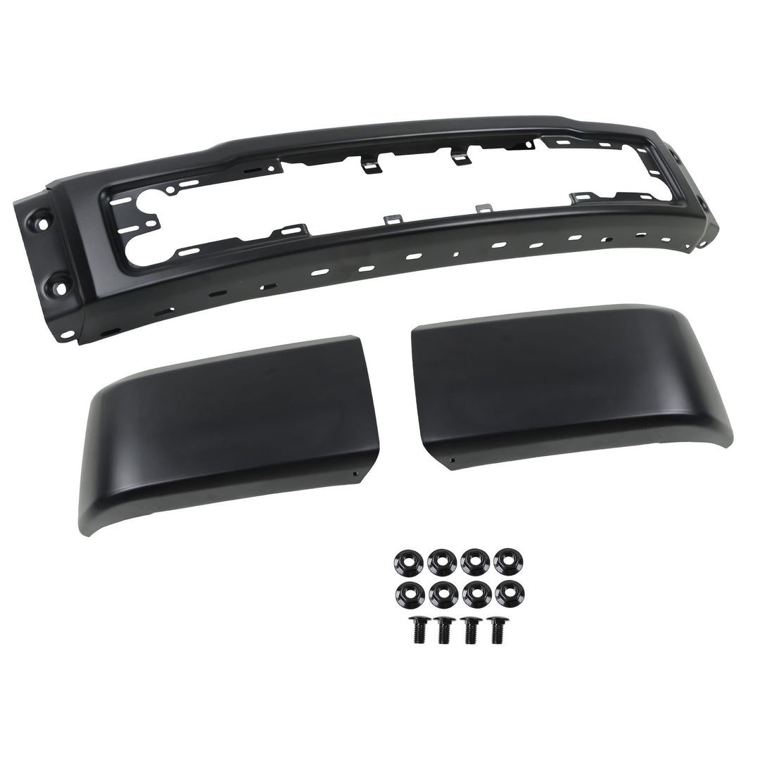 Black Steel Split Front Bumper Face Bar for 2015-2017 Ford F-150 FO1002423