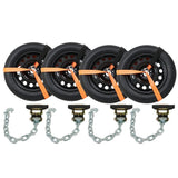 2 Inch x 96 Inch Car Tie Down Straps 4 Pack with Chain Anchors 3300 Lbs