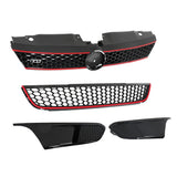 Black Front Bumper Upper and Lower Grille Set for 2011-2014 Volkswagen Jetta