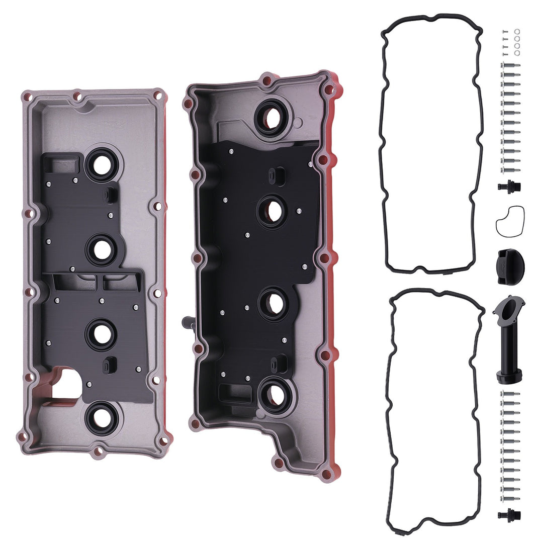 Red Valve Covers for 2003-2008 Infiniti FX45 2003-2010 M45 and 2002-2006 Q45 4.5L V8, Pair 13264-AR010
