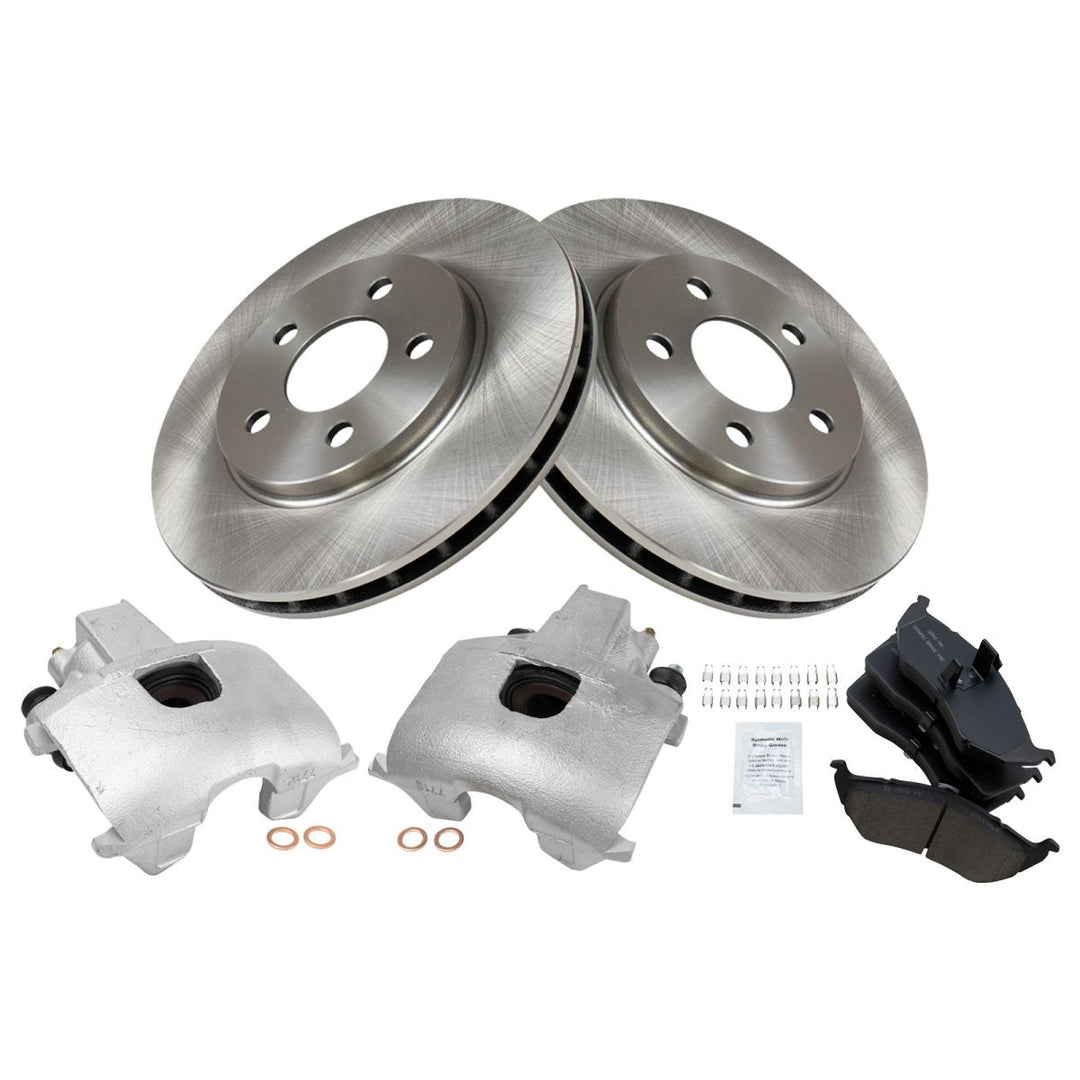 Front Ceramic Brake Pad, Rotor and Caliper Kit for 1996-2000 Dodge Caravan, Grand Caravan, Town and Country and Voyager