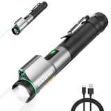 EverBrite Rechargeable 500 Lumen Zoomable EDC Flashlight with Green Laser and Magnetic Tail