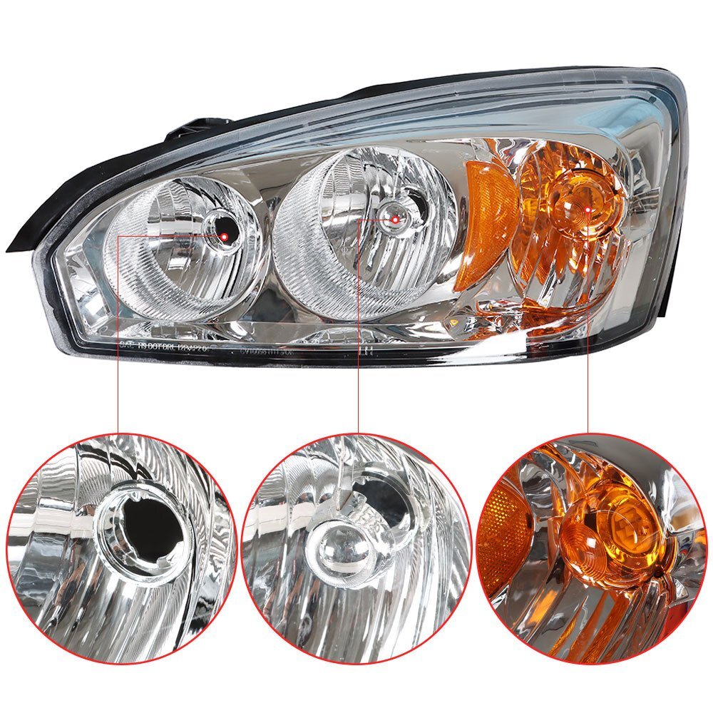 Halogen Headlight Pair for 2004-2008 Chevrolet Malibu 15851373 15851372
