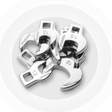 WORKPRO 10-Piece 3/8 Inch Drive Metric Crowfoot Wrench Set 10-19mm with Clip Rail