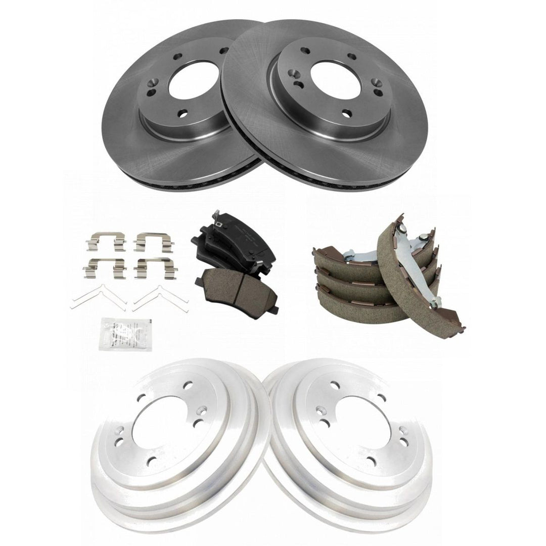 Front Pad & Rotor and Rear Shoe & Drum Brake Kit for 2017-2019 Hyundai Elantra