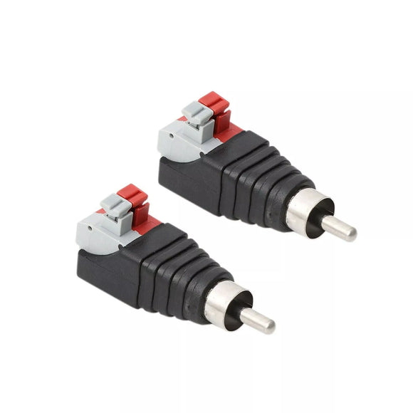 Speaker Wire Cable to Audio Male RCA Connector Adapter Jack Plug