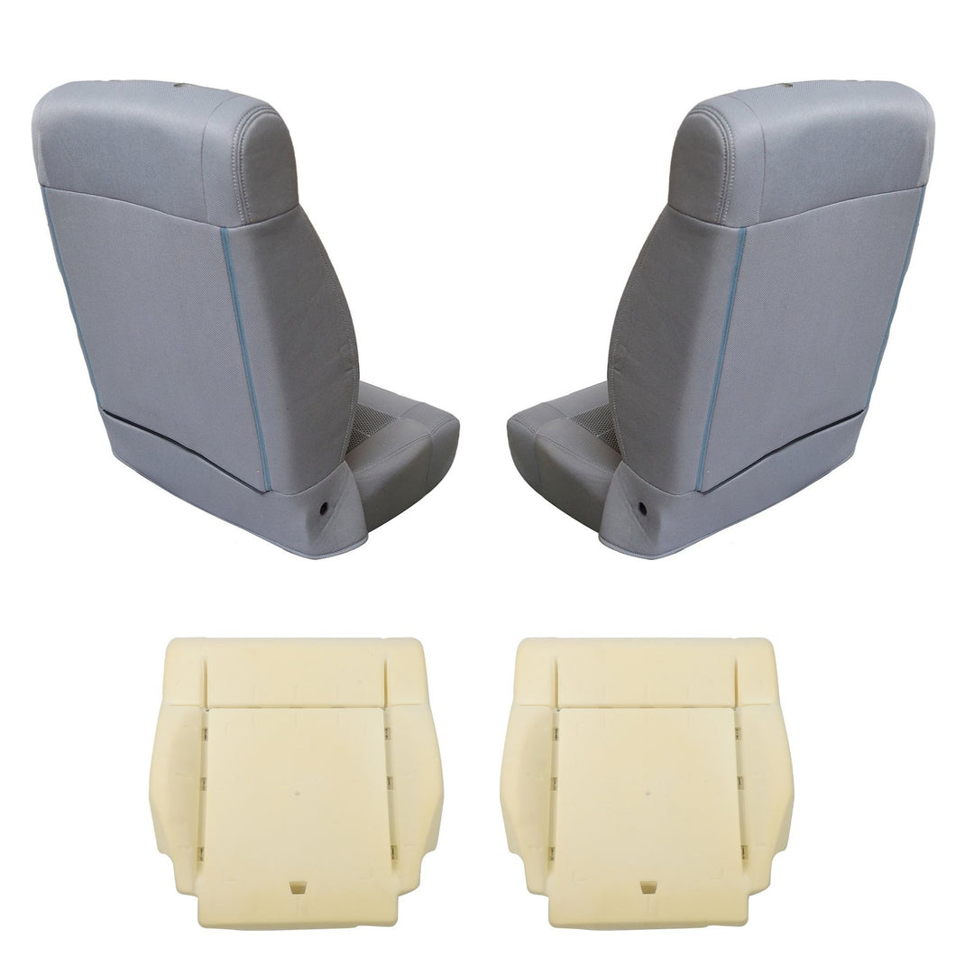 Gray Cloth Front Seat Cover Set with Bottom Foam for 2007-2010 Jeep Wrangler