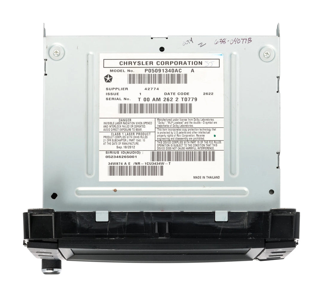 2013 Jeep Grand Cherokee Radio AM/FM SiriusXM Aux CD MP3 Player P05091340AC RHB - product image 6