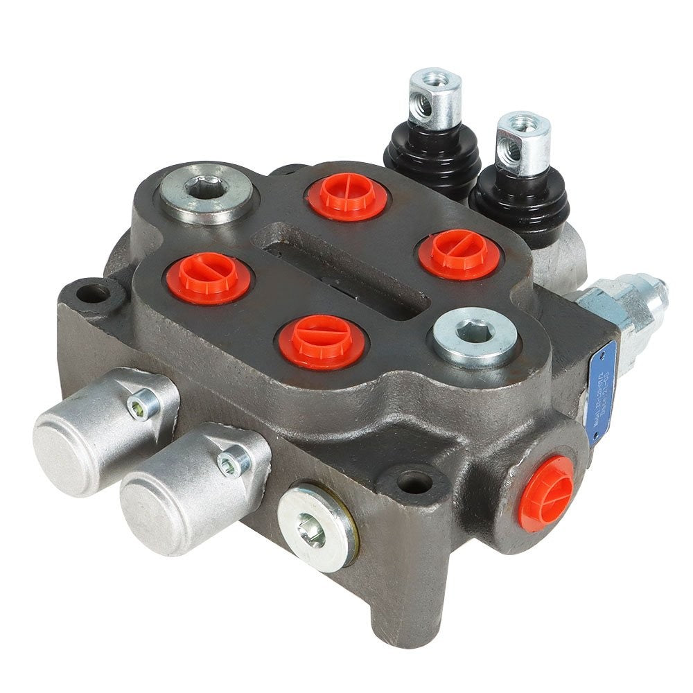 2 Spool Hydraulic Directional Control Valve 25 GPM 3000 PSI BSPP Ports