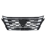 Chrome and Black Front Upper Grille with Camera Hole for 2024-2025 Nissan Rogue