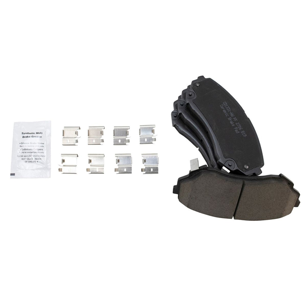 Front Ceramic Brake Pad & Rotor Kit with Fluid for 2008-2014 Cadillac CTS