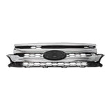 Front Upper Grille Trim Molding Black and Chrome for 2011-2014 Ford Edge