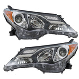 Black Halogen Projector Headlight Pair for 2013-2015 Toyota RAV4 811100R042