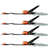 2 Inch x 96 Inch Car Tie Down Straps 4 Pack with Chain Anchors 3300 Lbs