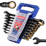WORKPRO 8-Piece Flex-Head Ratcheting Wrench Set Metric 8-17mm