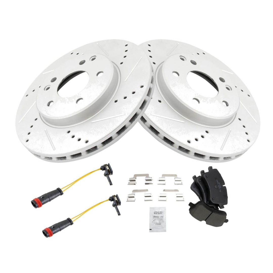 Front Ceramic Brake Pad and Rotor Kit for 2001-2007 Mercedes-Benz C230 and C240