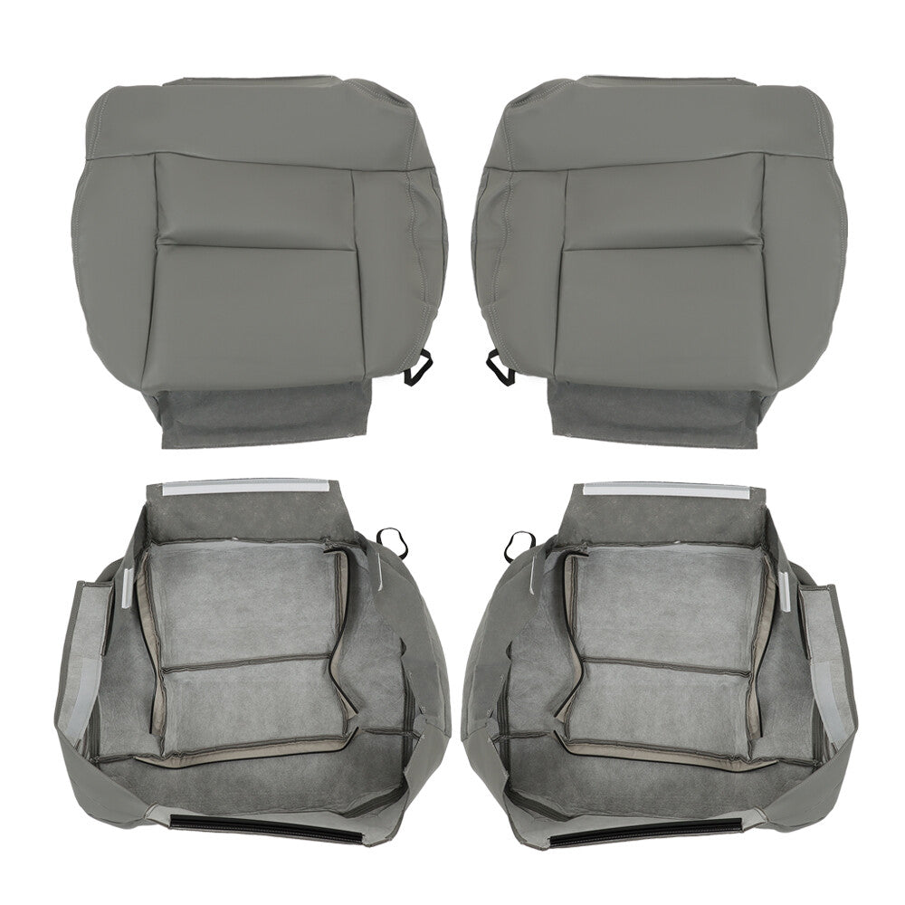 Gray Leather Front Seat Cover Set for 2004-2008 Ford F-150 Lariat FRSD0304DBTL