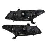 Black Clear Halogen Projector Headlight Pair for 2008-2012 Honda Accord Coupe