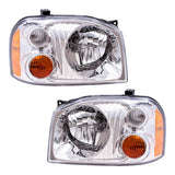 Headlight For 2001-2004 Frontier Chrome w/o Signal/Marker Bulbs Sockets Wiring 4221-0015LR - product image