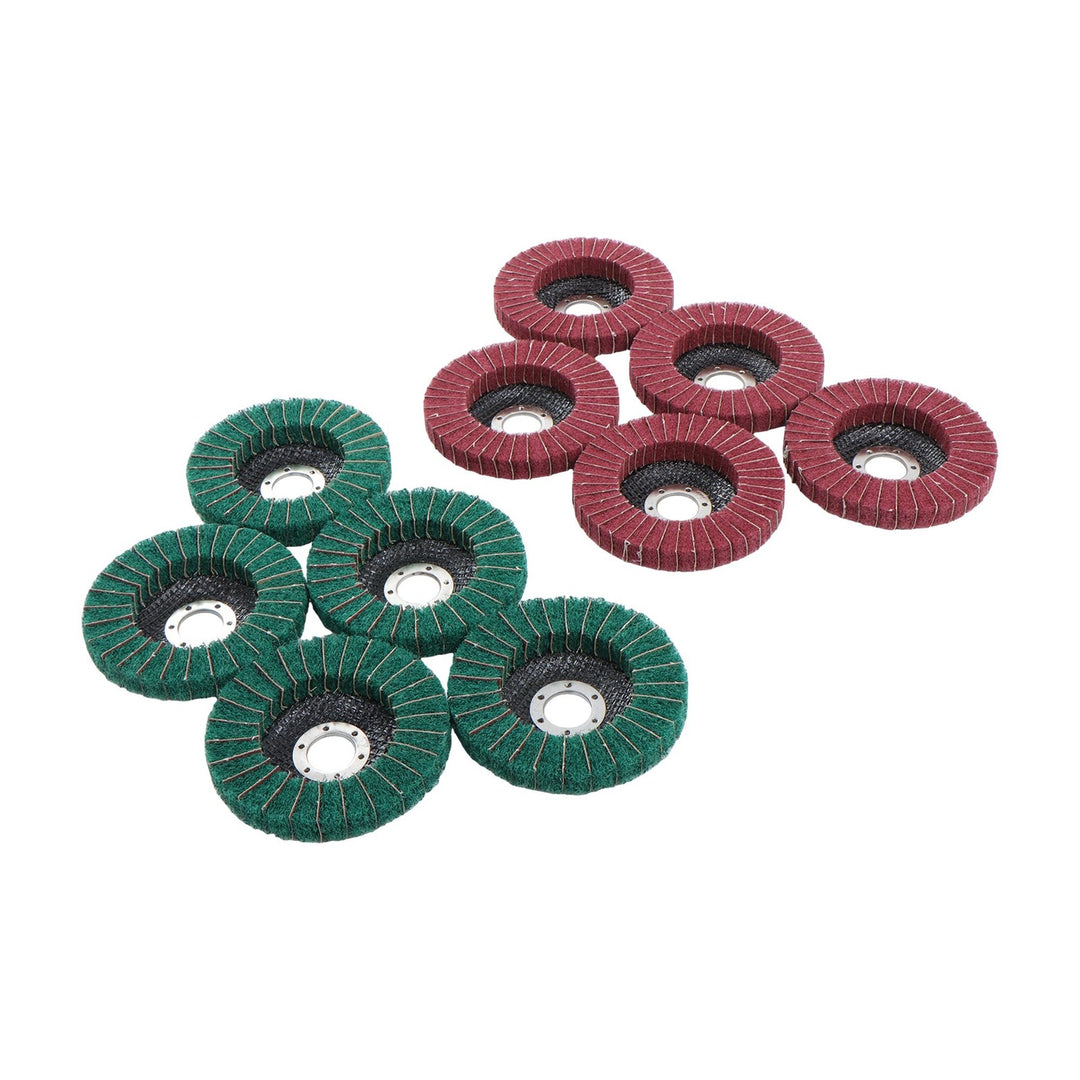 4-1/2 Inch Surface Conditioning Flap Discs 120 and 240 Grit 10 Pack for Angle Grinders