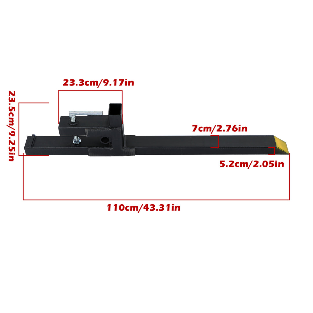 43 Inch Clamp-On Pallet Forks 2000 Lb for Tractor and Skid Steer Buckets