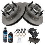 Front Ceramic Brake Pad & Rotor Kit with Fluid for 1994-1999 Dodge Ram 2500