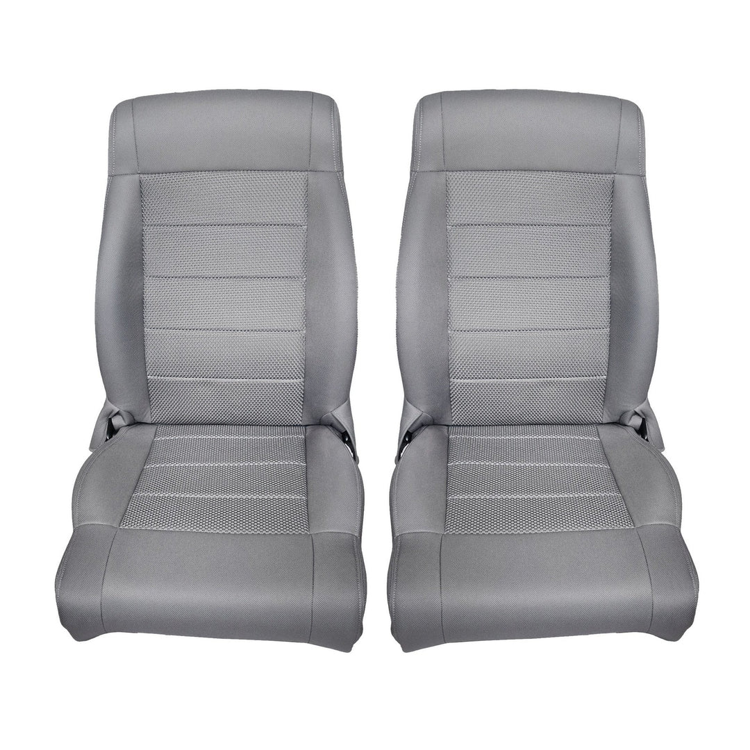 Gray Cloth Front Seat Cover Set with Bottom Foam for 2007-2010 Jeep Wrangler