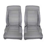 Gray Cloth Front Seat Cover Set with Bottom Foam for 2007-2010 Jeep Wrangler