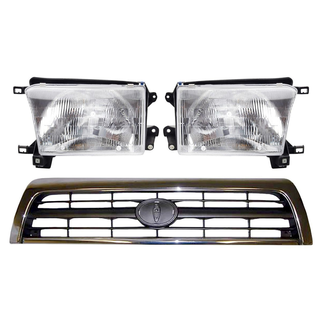 Front Grille and Headlight Kit for 1996-1998 Toyota 4Runner