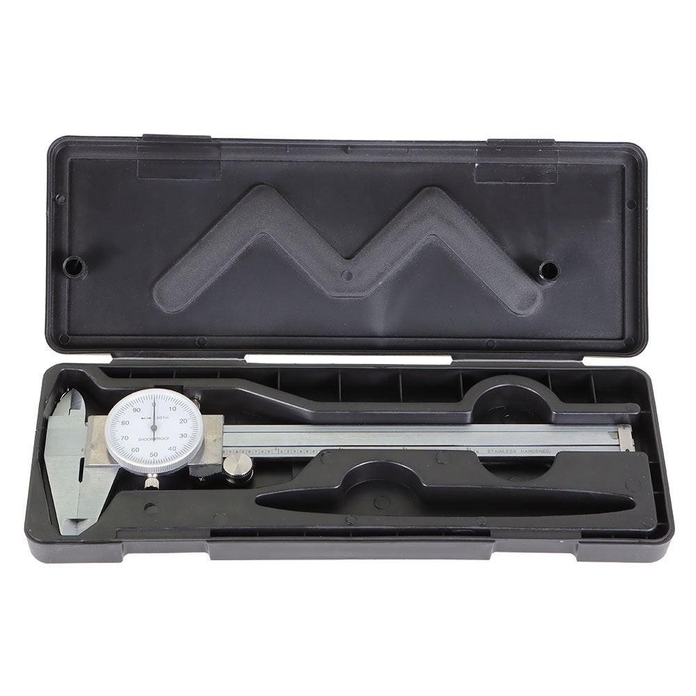 6 Inch Stainless Steel Shockproof Dial Caliper 0.001 Inch Graduation