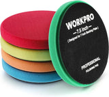 WORKPRO 7.5 in Buffing Sponge Pads, 5-Pack for 7 in Backing Plates